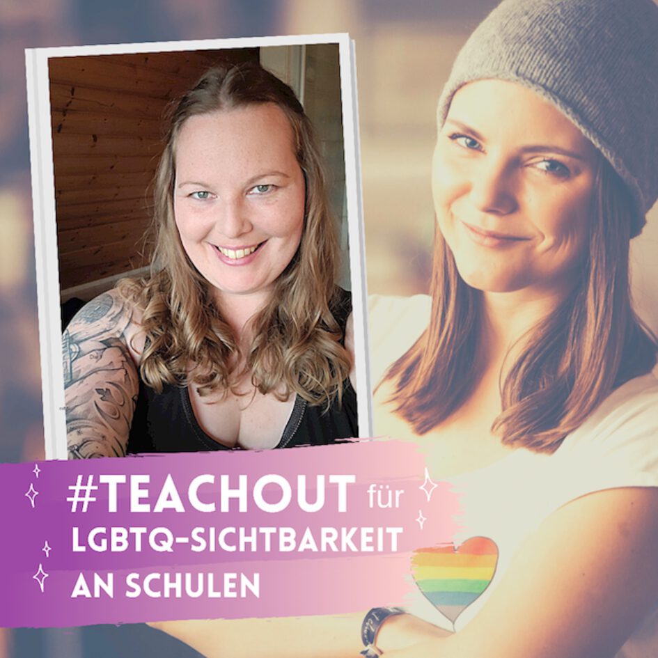 Grafik: Text "#Teachout für LGBTS-Sichtbarkeit an Schulen"